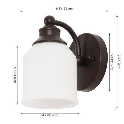 Lydia 5.13" 1-Light Metal LED Vanity Light with Frosted Glass Shade