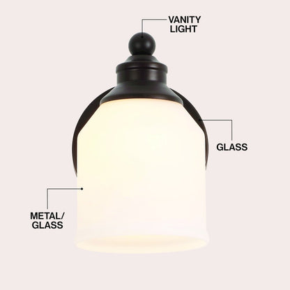 Lydia 5.13" 1-Light Metal LED Vanity Light with Frosted Glass Shade