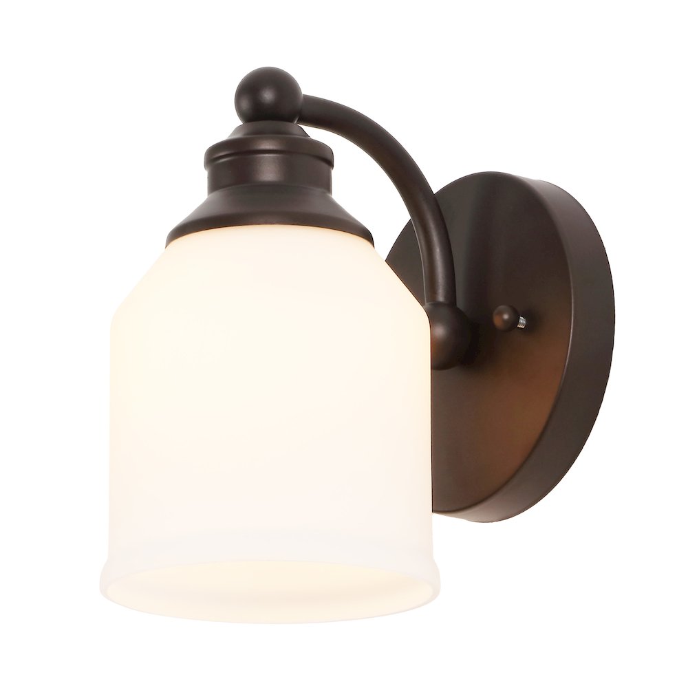 Lydia 5.13" 1-Light Metal LED Vanity Light with Frosted Glass Shade