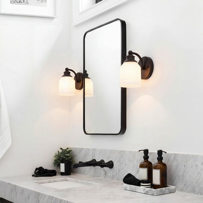 Lydia 5.13" 1-Light Metal LED Vanity Light with Frosted Glass Shade