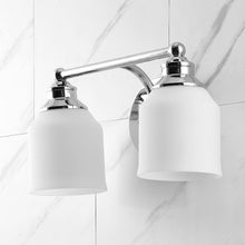 Lydia Iron/Frosted Glass Farmhouse Cottage Led Vanity Light