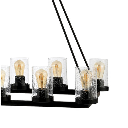 Coronet Iron/Seeded Glass Rustic Farmhouse Led Chandelier