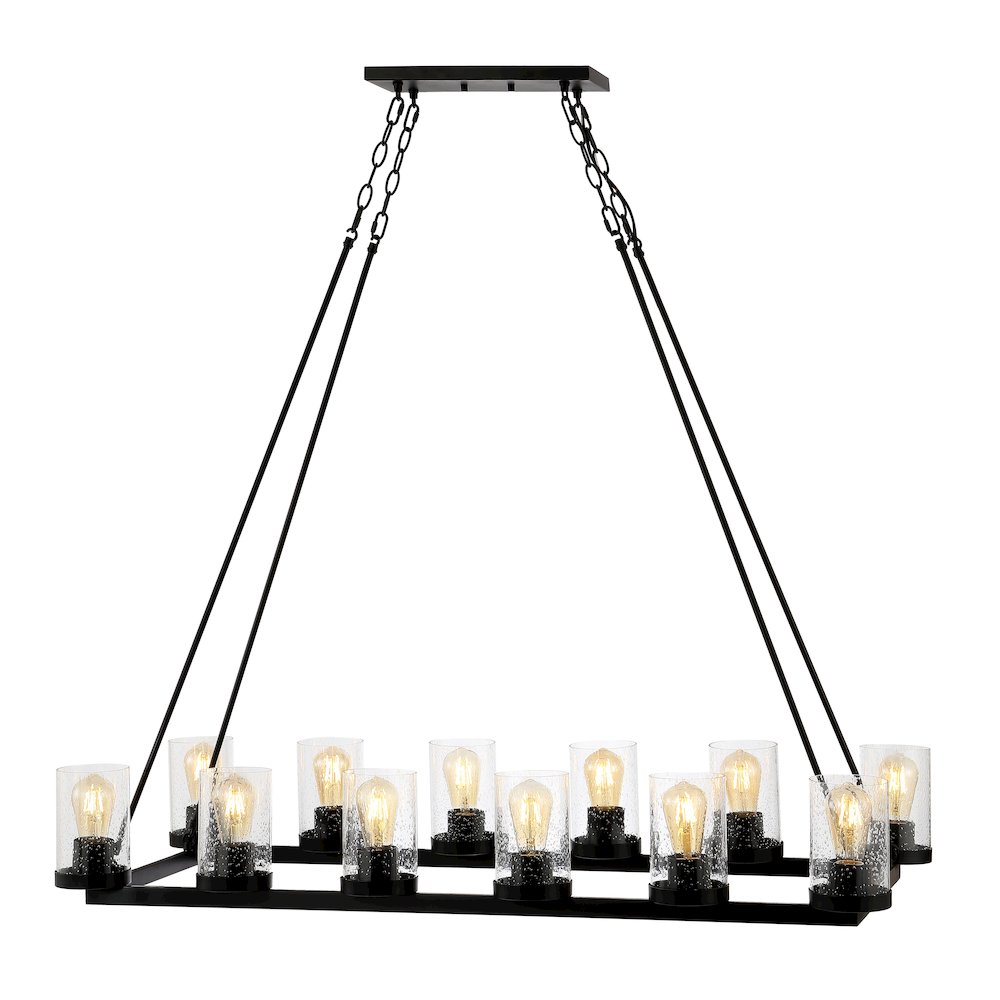 Coronet Iron/Seeded Glass Rustic Farmhouse Led Chandelier