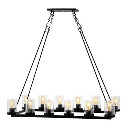 Coronet Iron/Seeded Glass Rustic Farmhouse Led Chandelier