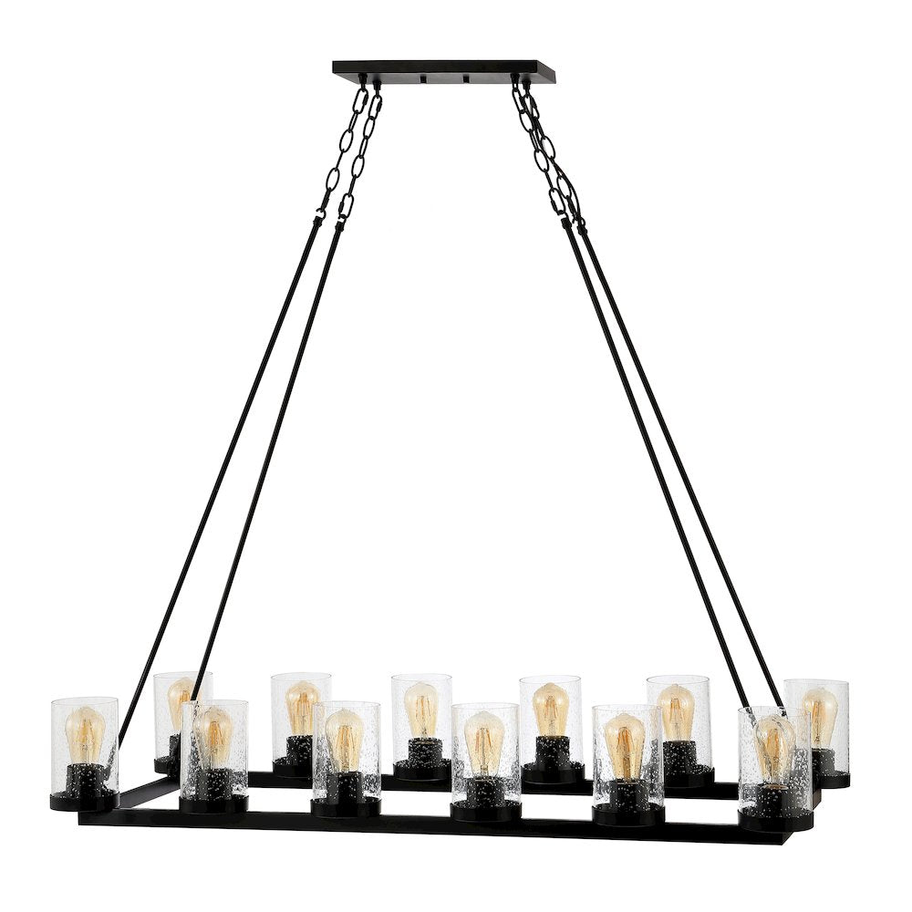 Coronet Iron/Seeded Glass Rustic Farmhouse Led Chandelier