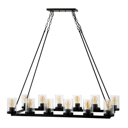 Coronet Iron/Seeded Glass Rustic Farmhouse Led Chandelier