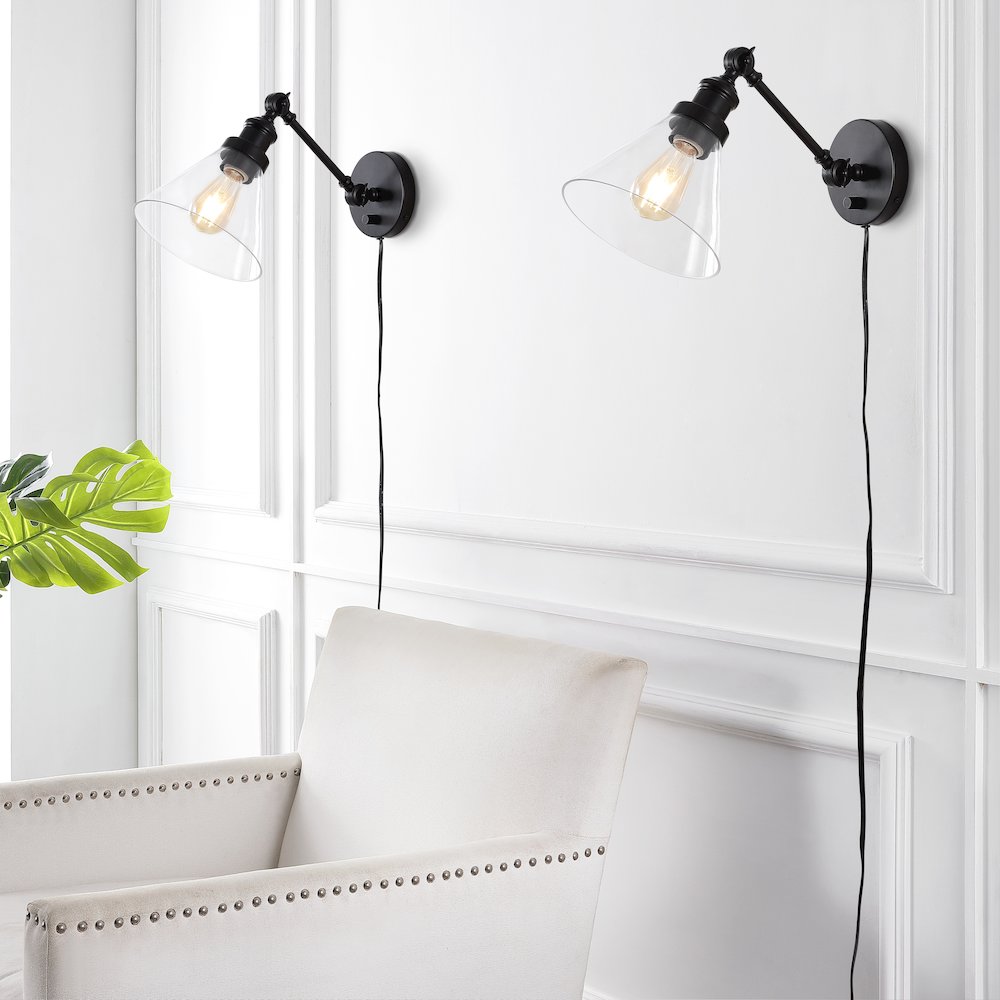 Cowie Iron/Glass Adjustable Led Wall Sconce (Set Of 2)