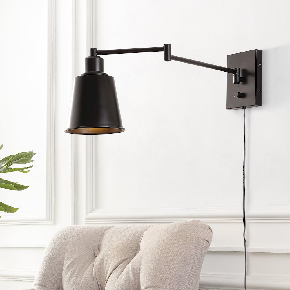 Cary Iron Contemporary Swing Arm Led Wall Sconce