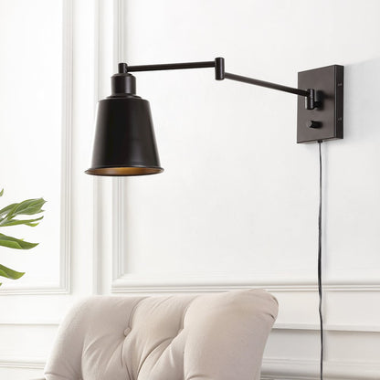 Cary Iron Contemporary Swing Arm Led Wall Sconce