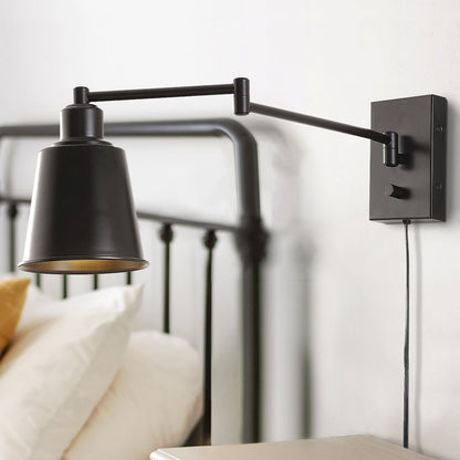 Cary Iron Contemporary Swing Arm Led Wall Sconce