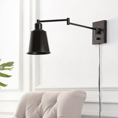 Cary Iron Contemporary Swing Arm Led Wall Sconce