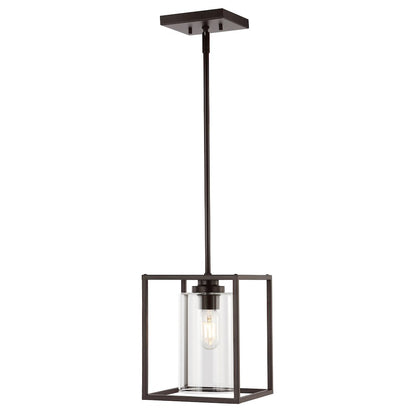 Quinn Industrial Farmhouse Iron/Glass Led Pendant