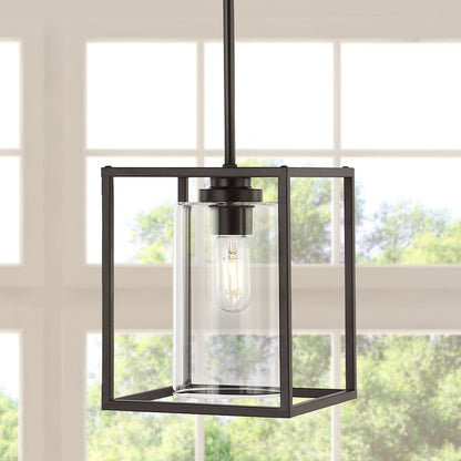 Quinn Industrial Farmhouse Iron/Glass Led Pendant