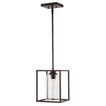 Quinn Industrial Farmhouse Iron/Glass Led Pendant