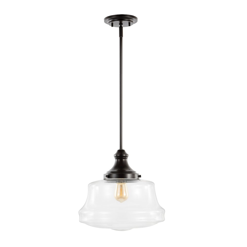 Schoolhouse Bohemian Farmhouse Iron/Glass Led Pendant