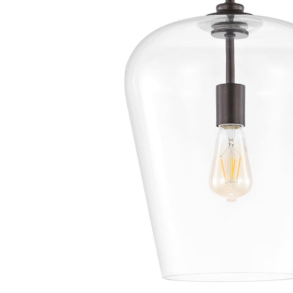 Hayes Industrial Farmhouse Iron/Glass Led Pendant