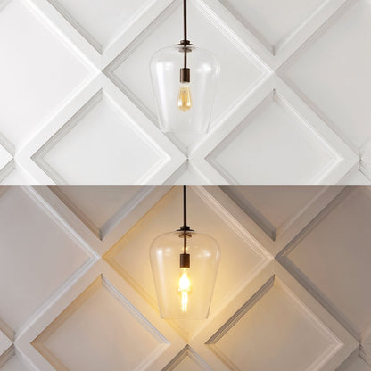 Hayes Industrial Farmhouse Iron/Glass Led Pendant