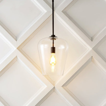 Hayes Industrial Farmhouse Iron/Glass Led Pendant