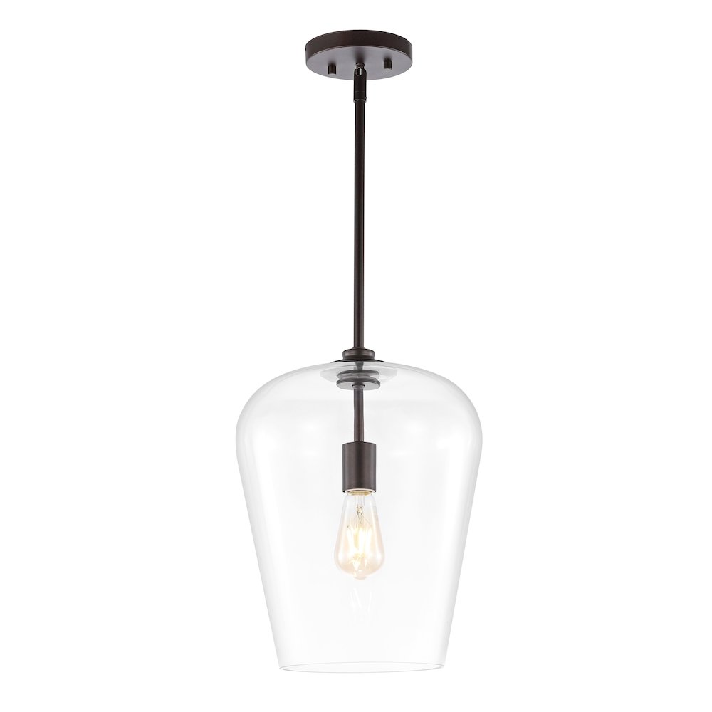 Hayes Industrial Farmhouse Iron/Glass Led Pendant