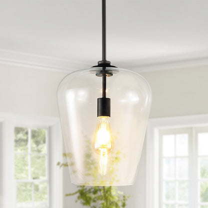 Hayes Industrial Farmhouse Iron/Glass Led Pendant