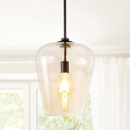 Hayes Industrial Farmhouse Iron/Glass Led Pendant