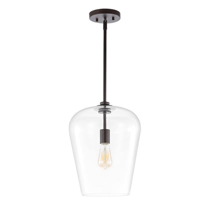 Hayes Industrial Farmhouse Iron/Glass Led Pendant