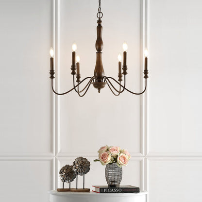 Victoria Rustic Midcentury Iron Led Chandelier