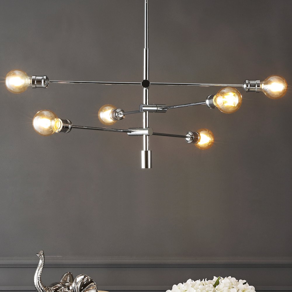 Atlas Modern Vintage Iron Arm Adjustable Led Chandelier