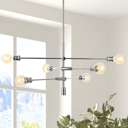 Atlas Modern Vintage Iron Arm Adjustable Led Chandelier