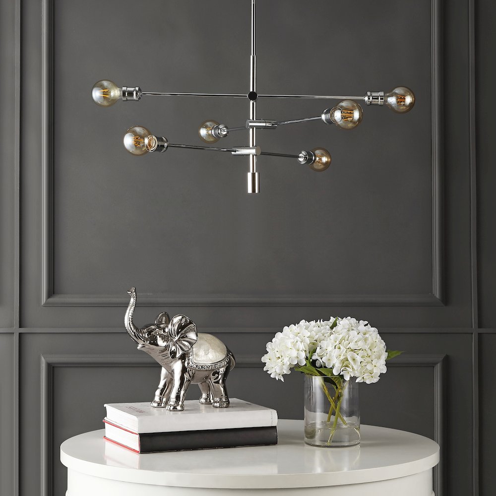 Atlas Modern Vintage Iron Arm Adjustable Led Chandelier