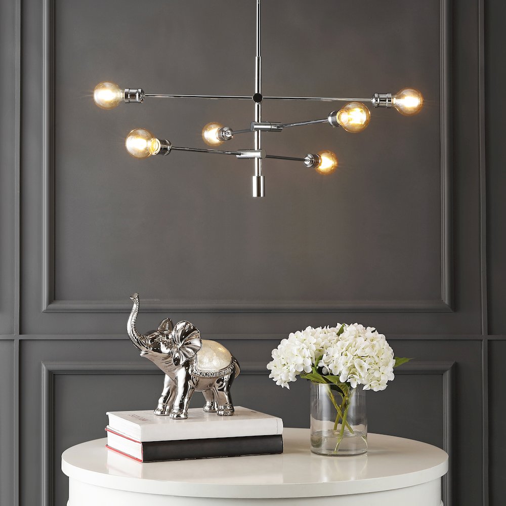 Atlas Modern Vintage Iron Arm Adjustable Led Chandelier