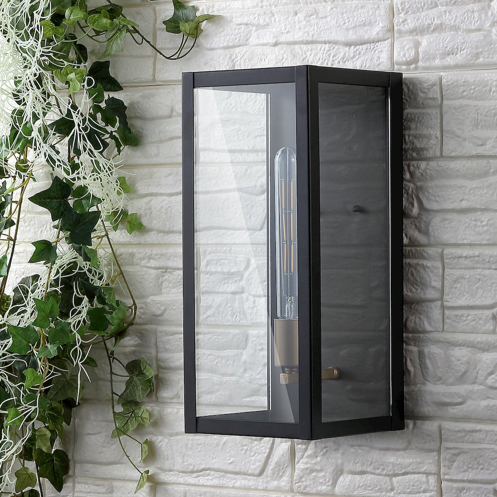 Berlin Iron/Glass Modern Industrial Led Outdoor Lantern