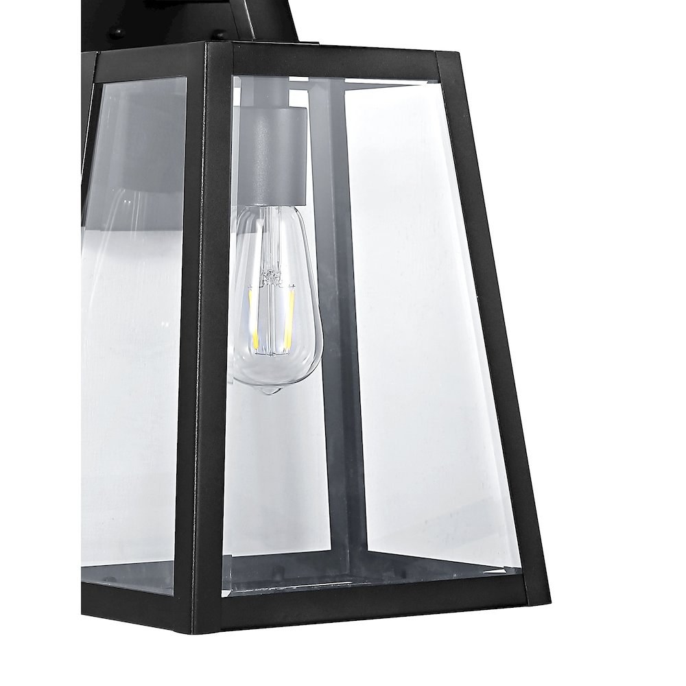 Pasadena Iron/Glass Modern Industrial Angled Led Outdoor Lantern
