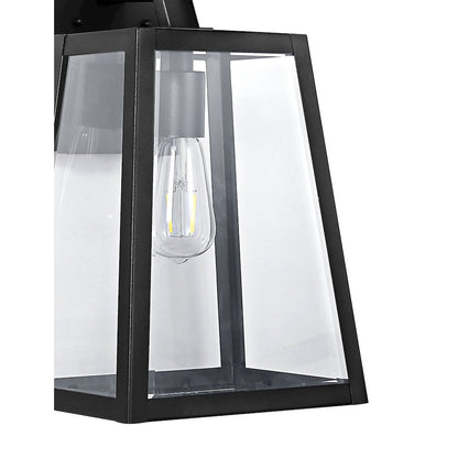 Pasadena Iron/Glass Modern Industrial Angled Led Outdoor Lantern