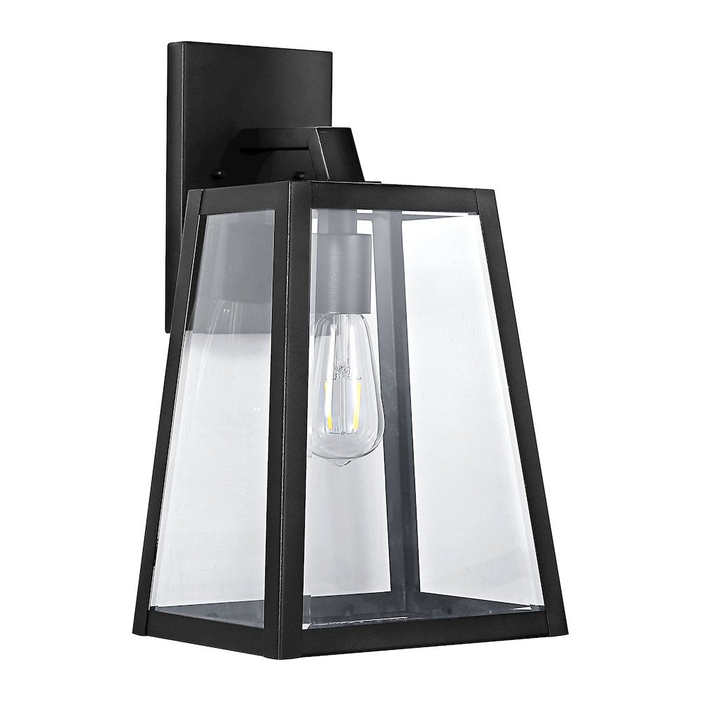 Pasadena Iron/Glass Modern Industrial Angled Led Outdoor Lantern