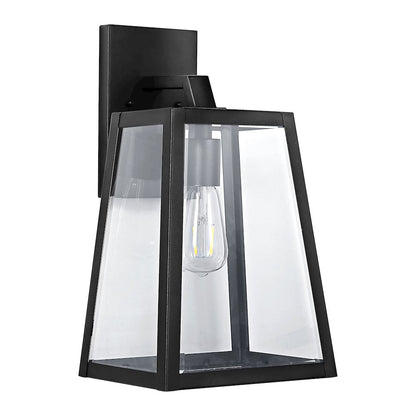 Pasadena Iron/Glass Modern Industrial Angled Led Outdoor Lantern