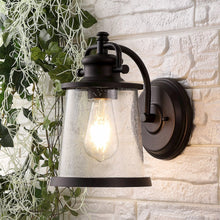 Marais Iron/Seeded Glass Vintage Rustic Led Outdoor Lantern