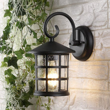Cadiz Iron/Seeded Glass Cottage Rustic Scrolled Led Outdoor Lantern (Set Of 2)