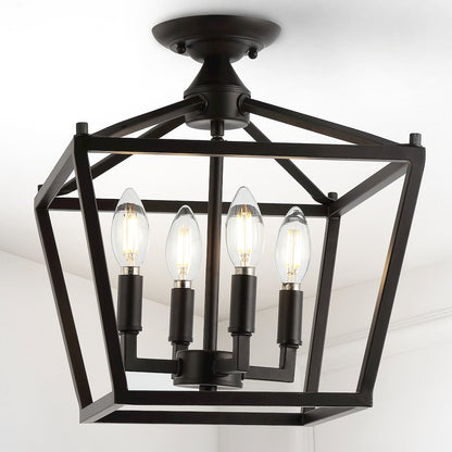 Plains Mini Lantern Iron Modern Farmhouse Led Flush Mount