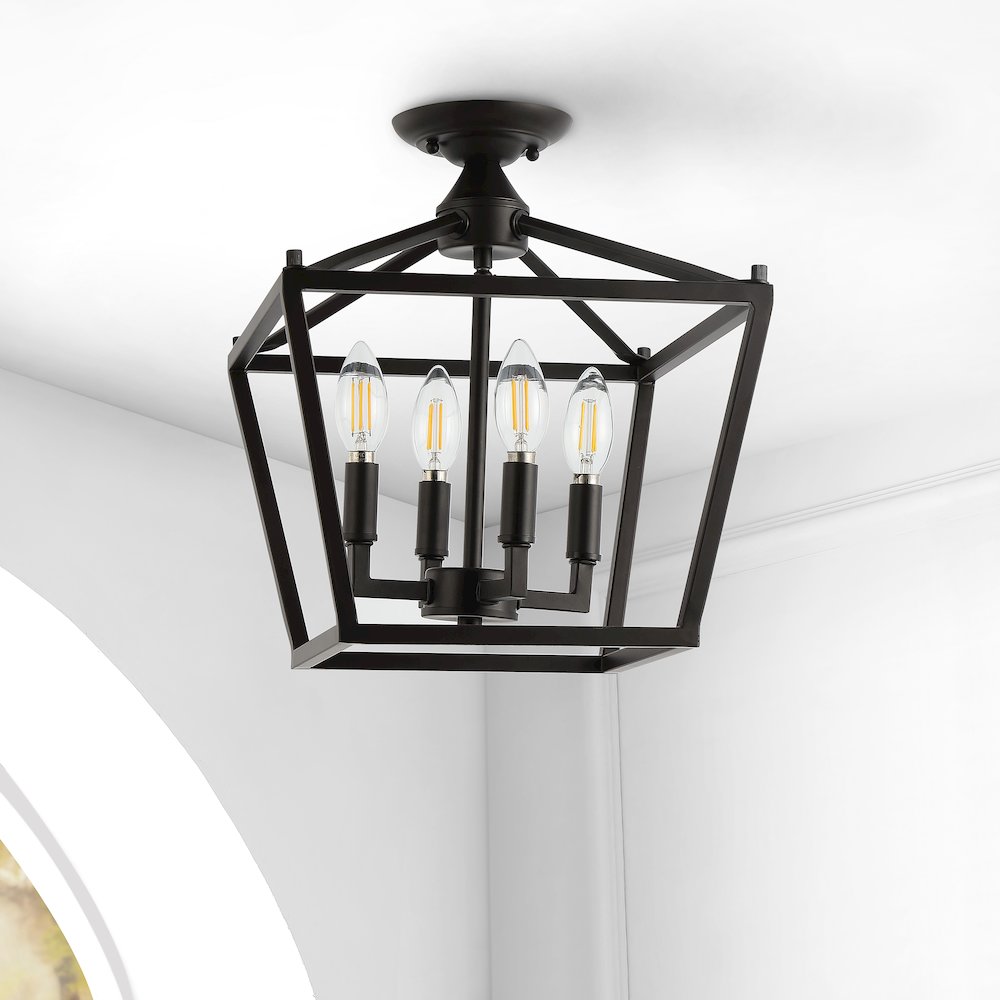 Plains Mini Lantern Iron Modern Farmhouse Led Flush Mount