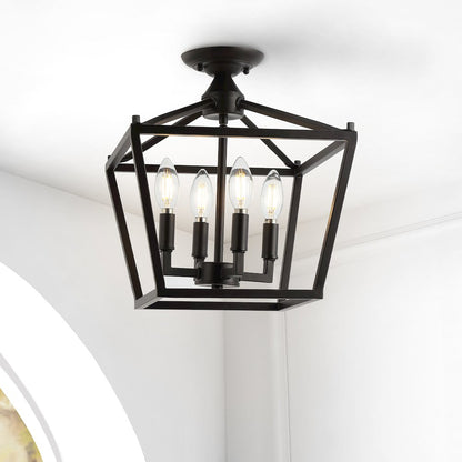 Plains Mini Lantern Iron Modern Farmhouse Led Flush Mount