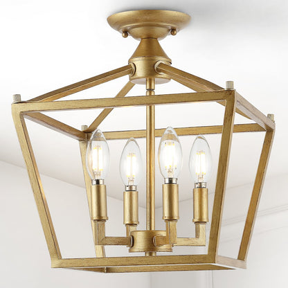 Plains Mini Lantern Iron Modern Farmhouse Led Flush Mount