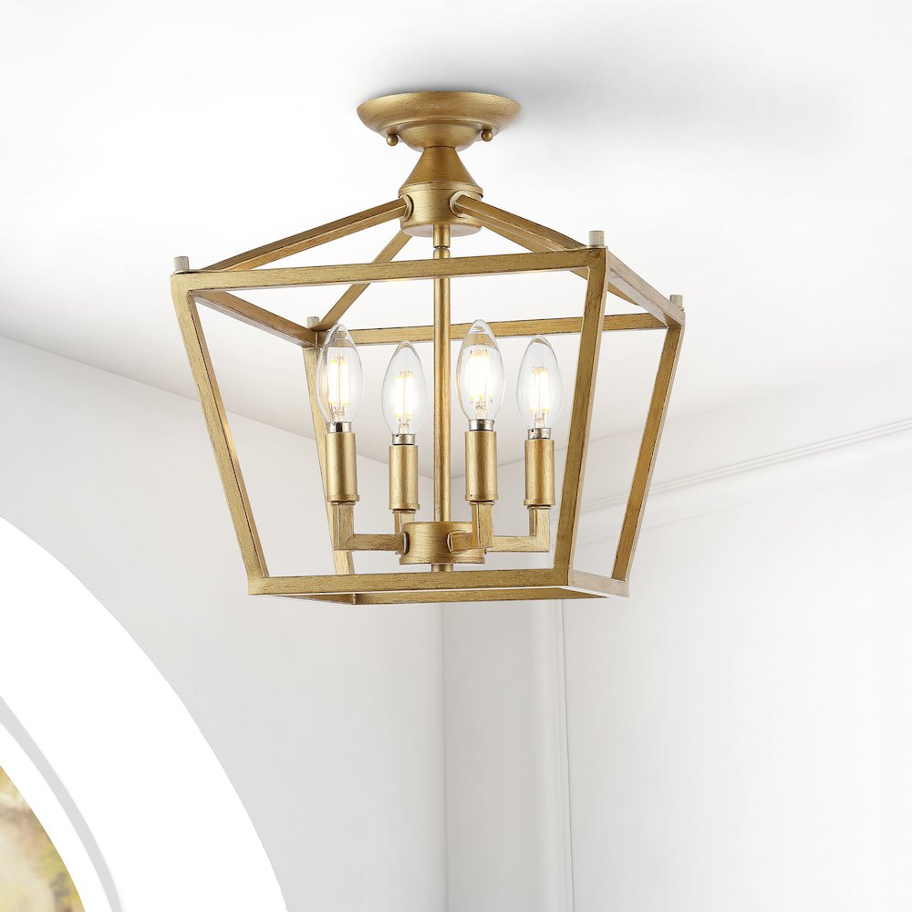 Plains Mini Lantern Iron Modern Farmhouse Led Flush Mount