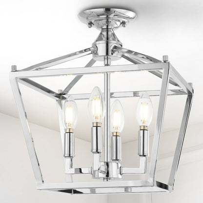 Plains Mini Lantern Iron Modern Farmhouse Led Flush Mount