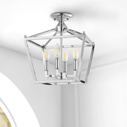 Plains Mini Lantern Iron Modern Farmhouse Led Flush Mount