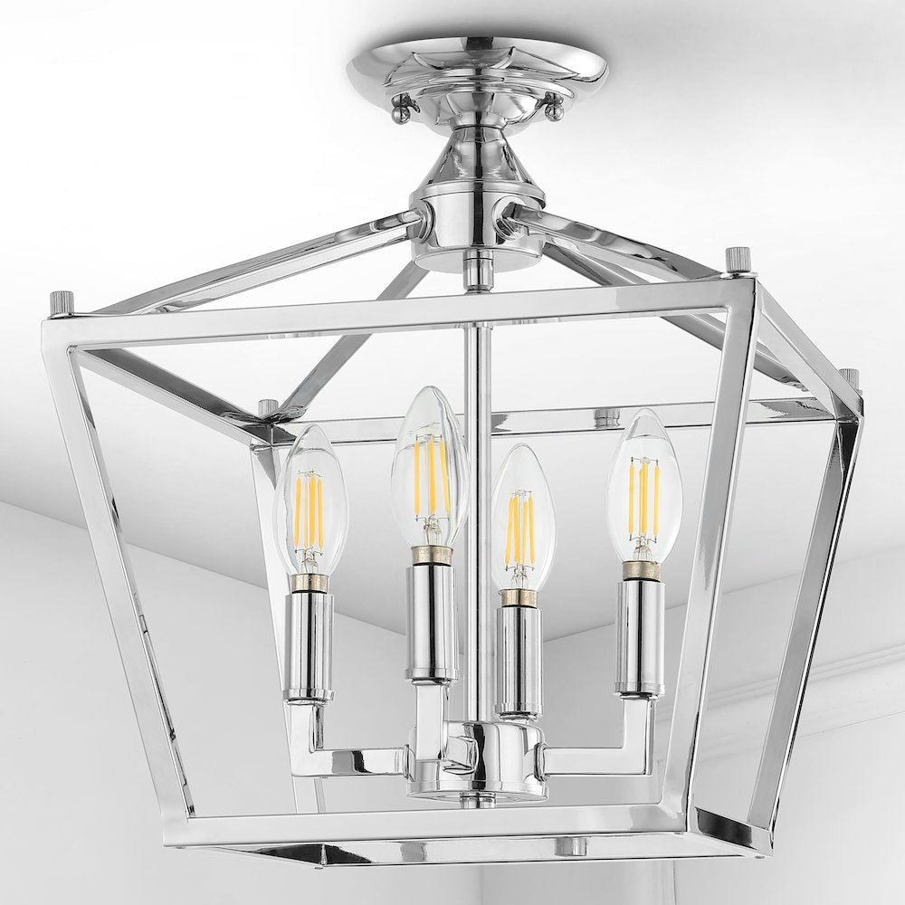 Plains Mini Lantern Iron Modern Farmhouse Led Flush Mount