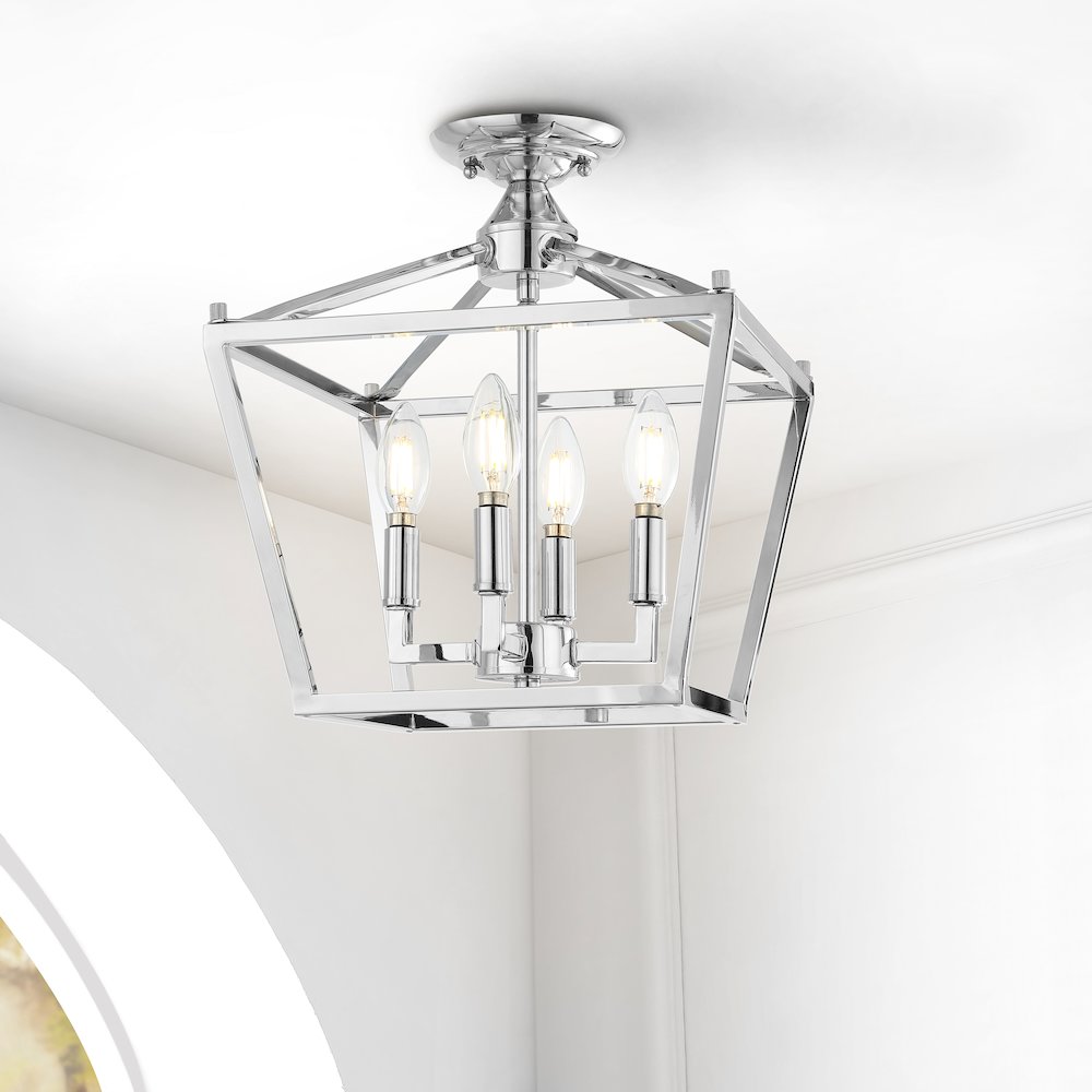 Plains Mini Lantern Iron Modern Farmhouse Led Flush Mount