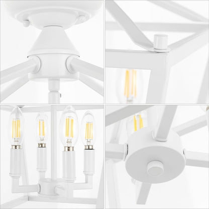 Plains 4-Light Iron Modern Farmhouse Led Flush Mount