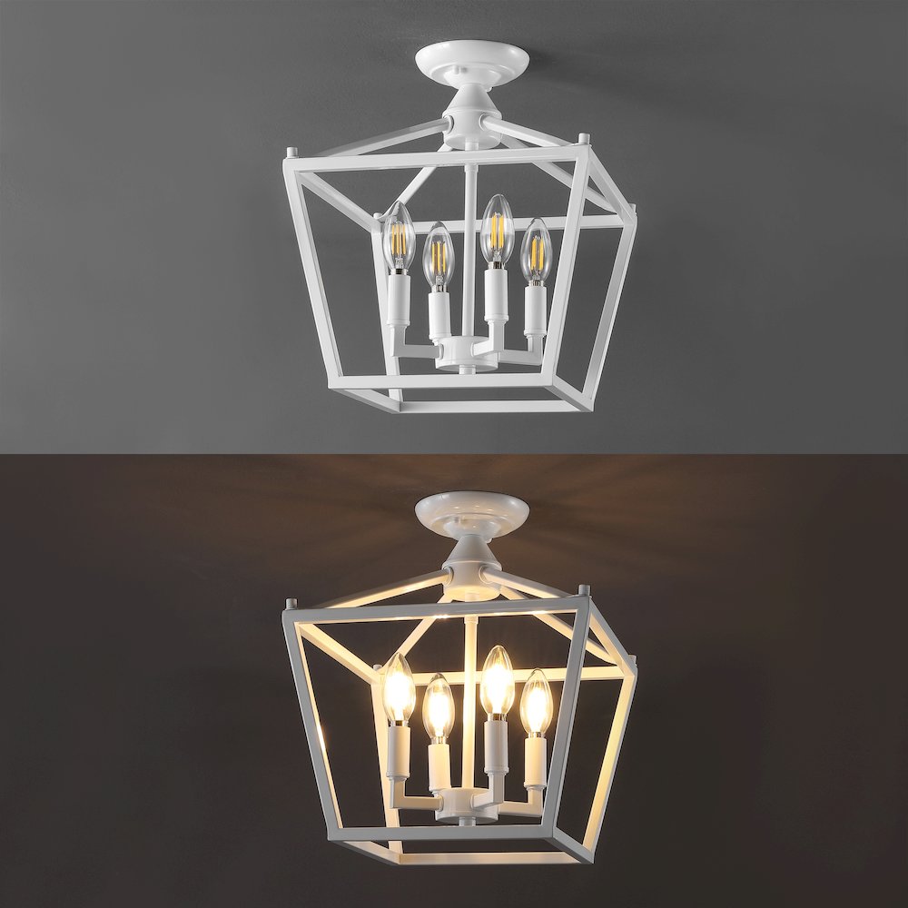 Plains 4-Light Iron Modern Farmhouse Led Flush Mount