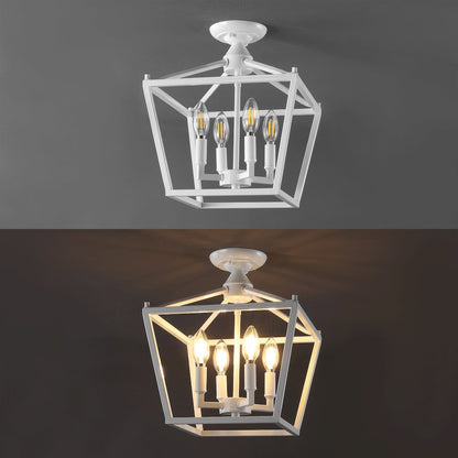 Plains 4-Light Iron Modern Farmhouse Led Flush Mount